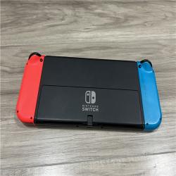 AS-IS Nintendo Switch - OLED Model with Neon Red & Neon Blue Joy-Con