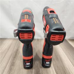 AS-IS- Milwaukee M12 Cordless Combination 3/8  Drill / Driver and 1/4  Hex Impact Driver Dual Power Tool Kit (2 Lithium Ion Batteries  Charger  and B