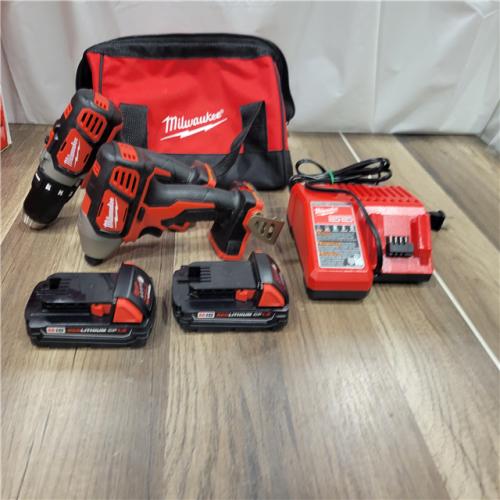 AS-IS Milwaukee M18 18V Cordless Brushed 2 Tool Drill/Driver and Impact Driver Kit