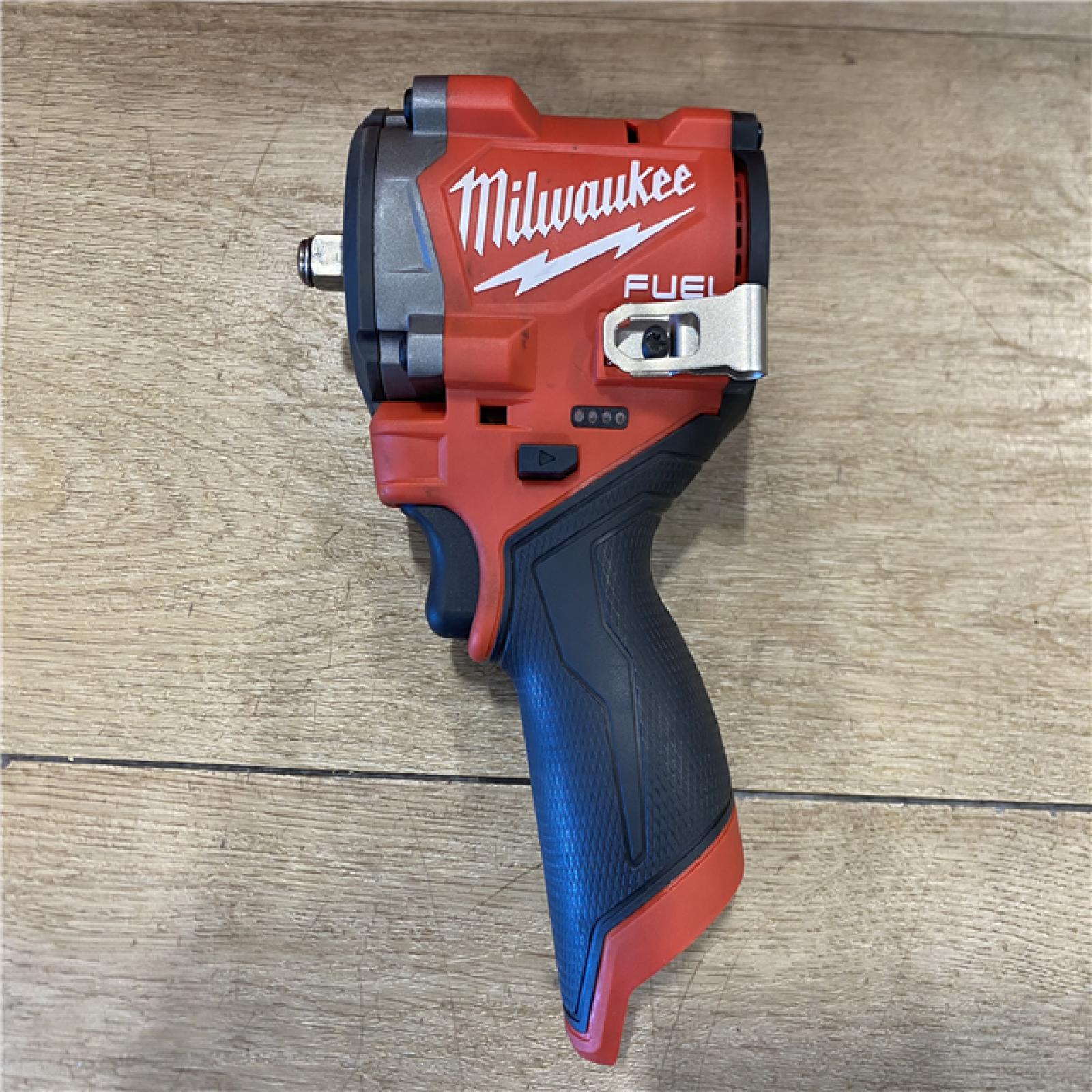 AS-IS Milwaukee FUEL 12V Li-Ion Brushless Cordless Stubby 3/8 in. Impact Wrench Kit
