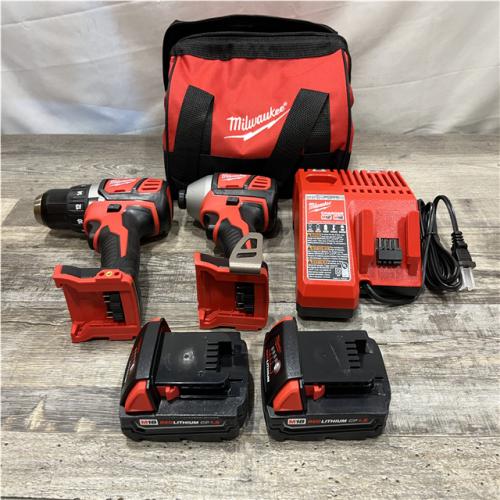 AS-IS Milwaukee 18V Lithium-Ion Cordless Drill Driver/Impact Driver Combo Kit