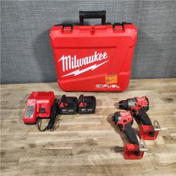 HOUSTON LOCATION - AS-IS MILWAUKEE FUEL 18V Lithium-Ion Brushless Cordless Hammer Drill and Impact Driver Combo Kit (2-Tool) with 2 Batteries