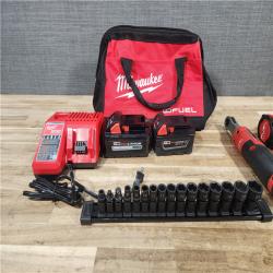 HOUSTON LOCATION - AS - IS Milwaukee 2 Tool Combo Kit W/ (2) Battery & Charger & SOCKET WRENCHES
