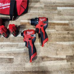 HOUSTON LOCATION - AS - IS Milwaukee 12-Volt Lithium-Ion Brushless Cordless Subcompact Drill and Impact Driver Combo Kit