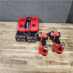 HOUSTON LOCATION - AS - IS Milwaukee 2 Tool Combo Kit W/ (2) Battery & Charger