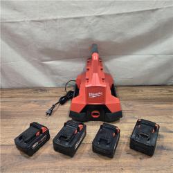AS-IS Milwaukee18-Volt Lithium-Ion Battery Pack (2) 5.0Ah and High Output Battery Pack (2) 6.0Ah with PACKOUT 6-Port Rapid Charger