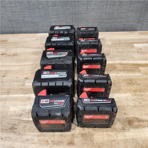 HOUSTON LOCATION - AS-IS MILWAUKEE BATTERY PACK QTY - 10