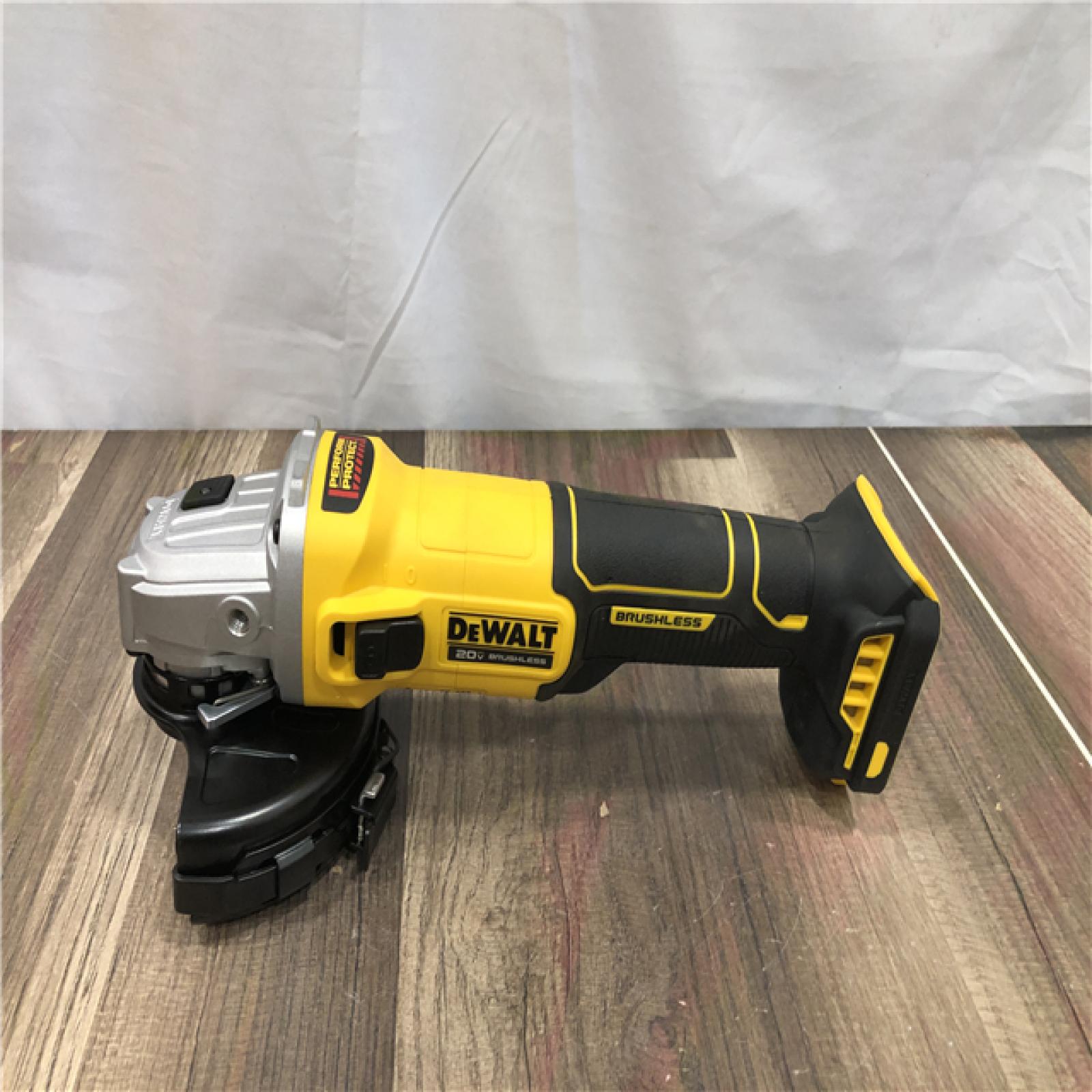 AS-IS DEWALT 20-Volt MAX Cordless Brushless 4-1/2 in. Angle Grinder with Slide Switch (Tool Only)