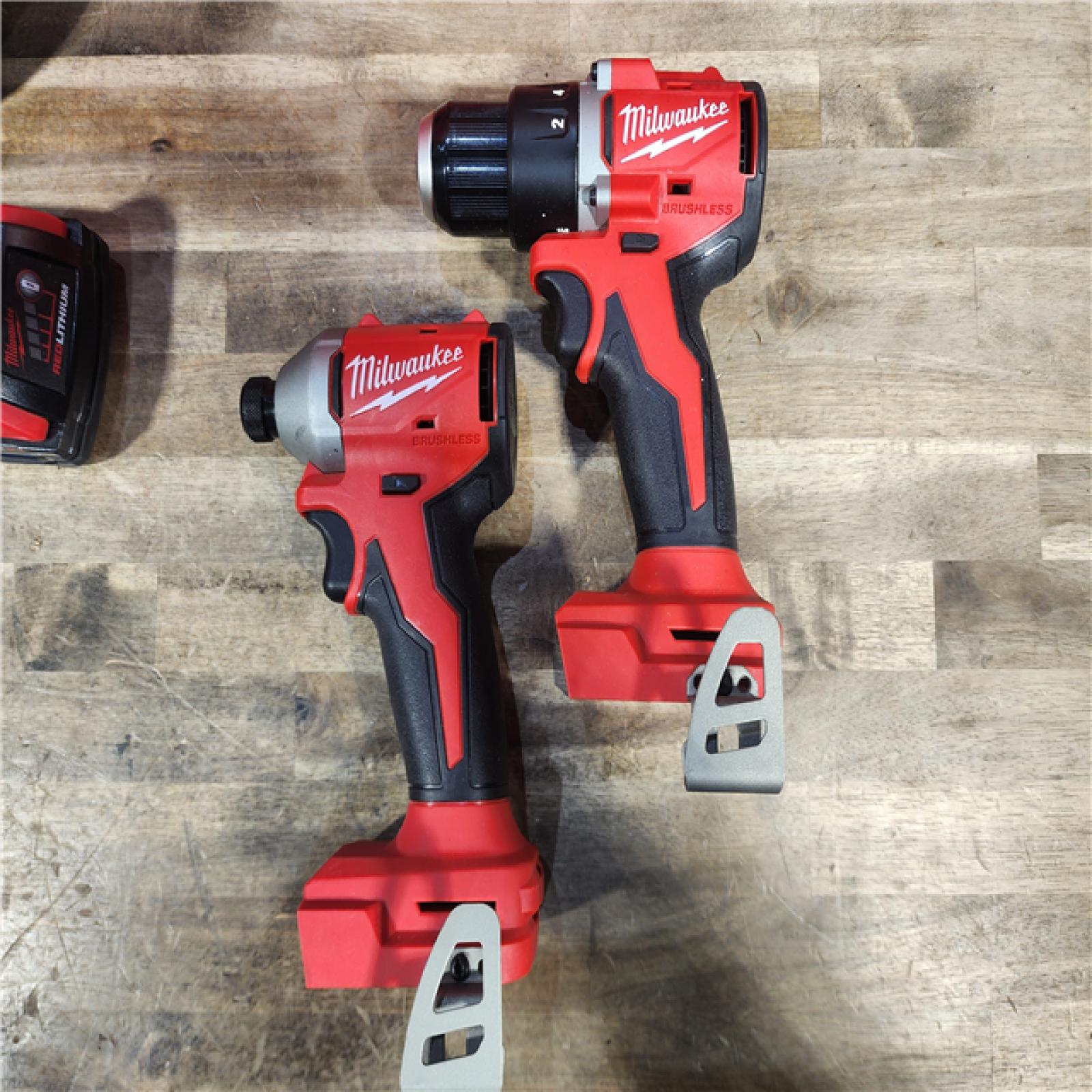 HOUSTON LOCATION - AS-IS M18 18V Lithium-Ion Brushless Cordless Compact Drill/Impact Combo Kit (2-Tool) W/(2) 2.0 Ah Batteries, Charger & Bag