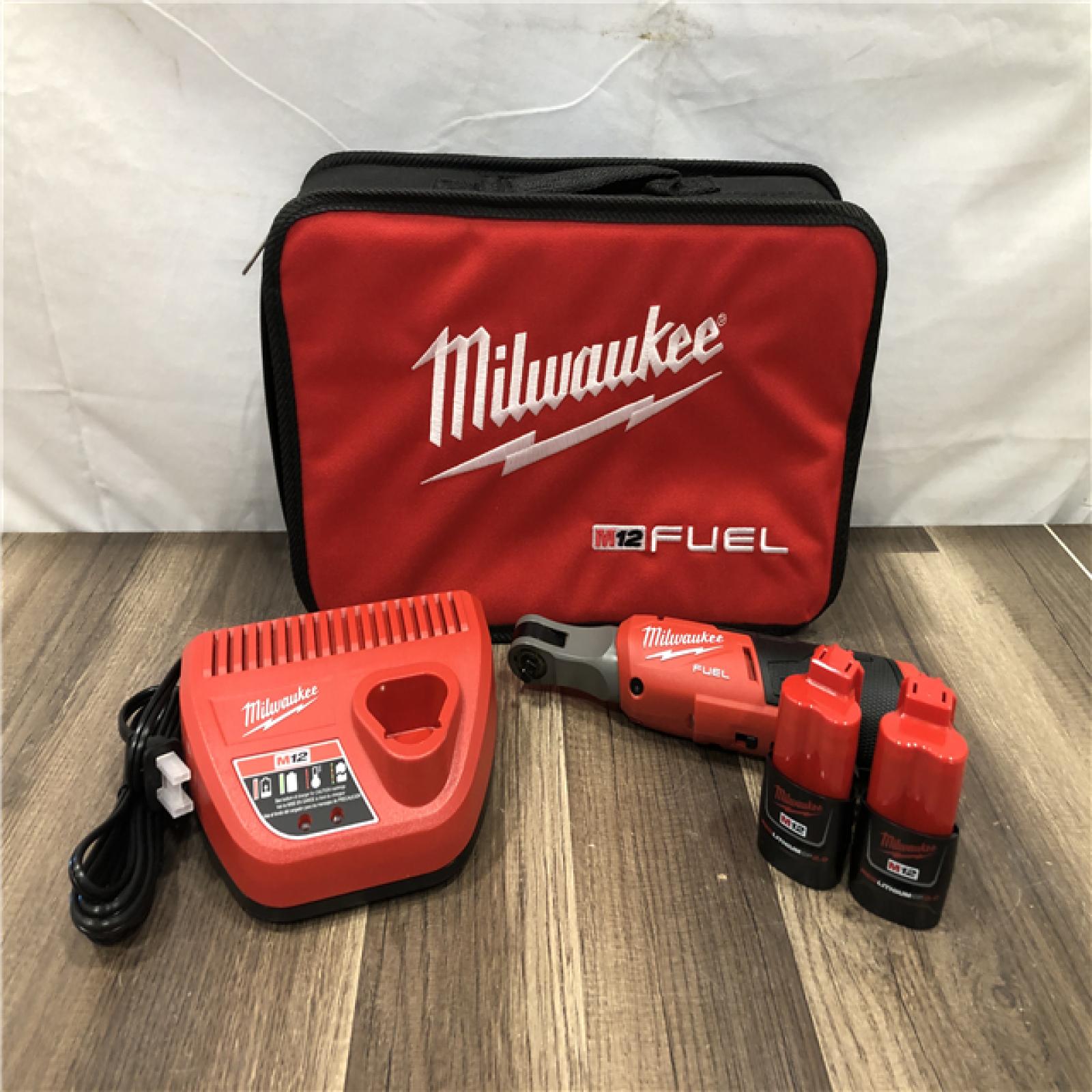 AS-IS Milwaukee M12 FUEL 12V Lithium-Ion Brushless Cordless High Speed 1/4 in. Ratchet Kit