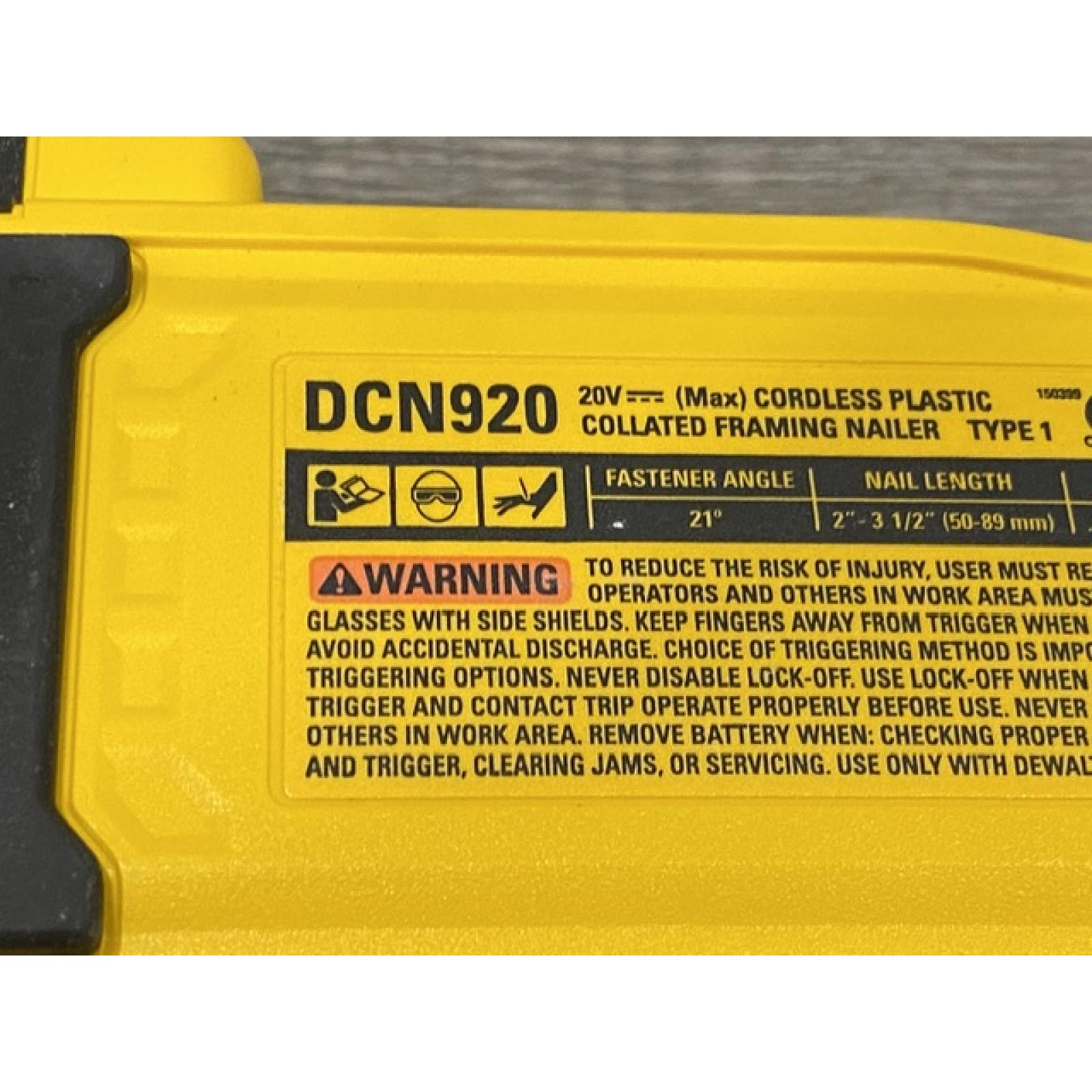 AS-IS DEWALT 20-Volt 21° Cordless Framing Nailer (Tool-Only)