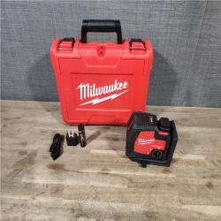 HOUSTON LOCATION - AS-IS MILWAUKEE 100 Ft. REDLITHIUM Lithium-Ion USB Green Rechargeable Cross Line Laser Level with Charger