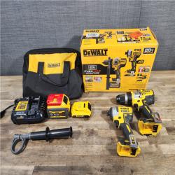 HOUSTON LOCATION - AS-IS DEWALT 20V MAX Cordless Brushless Hammer Drill/Driver 2 Tool Combo Kit with FLEXVOLT ADVANTAGE