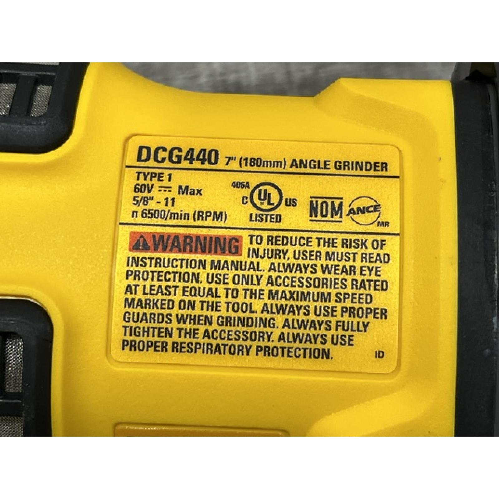 AS-IS DEWALT FLEXVOLT 60V Cordless 7 in. Angle Grinder (Tool-Only)