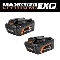 RIDGID NEW! 18V 8.0 Ah Max Output EXP Lithium-Ion Battery (2-Pack)
