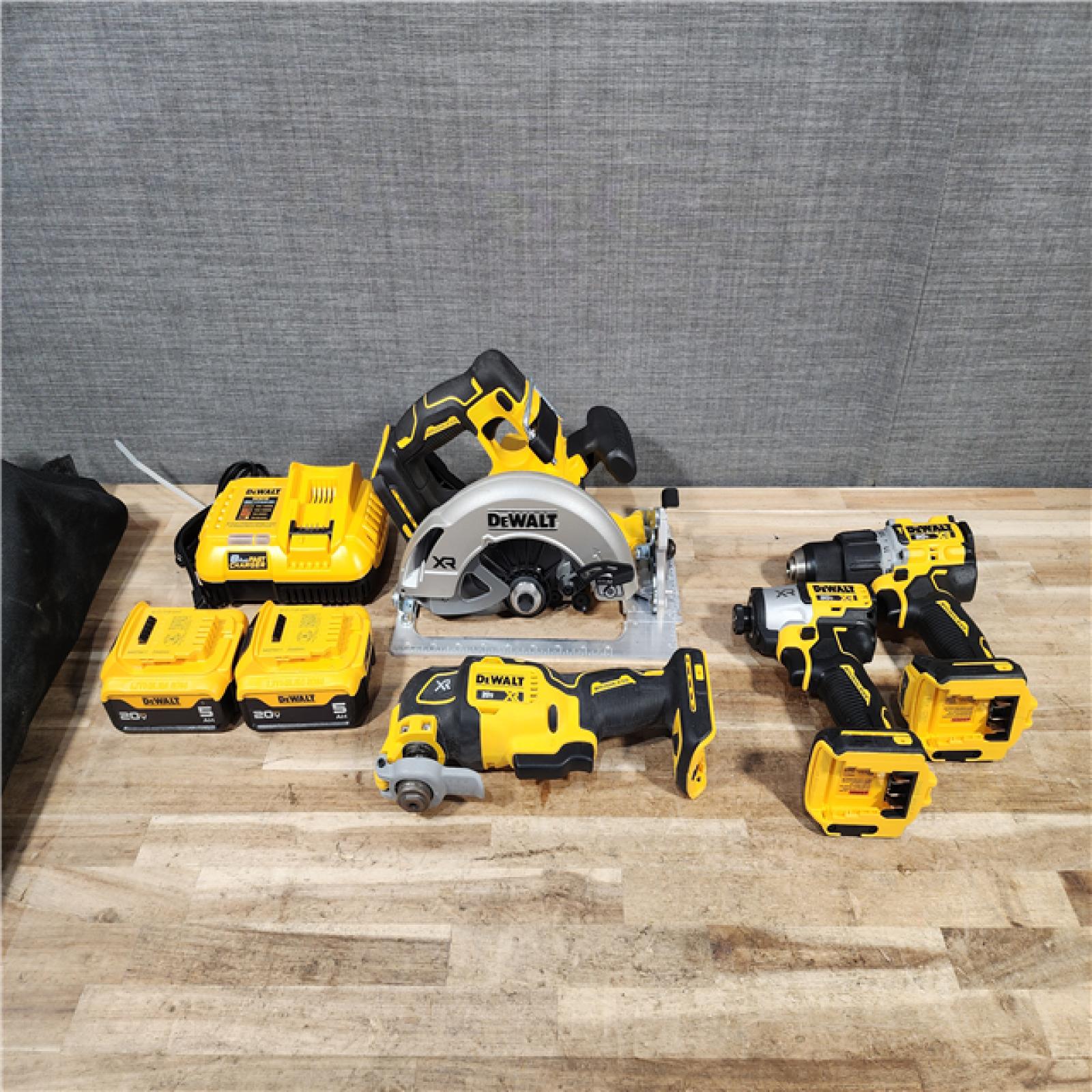 HOUSTON LOCATION - AS-IS DEWALT 4 TOOL COMBO KIT W/ (2) BATTERY & CHARGER