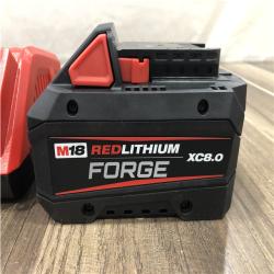 AS-IS Milwaukee 18-Volt Lithium-Ion REDLITHIUM FORGE Starter Kit with 8.0Ah Battery and Rapid Charger