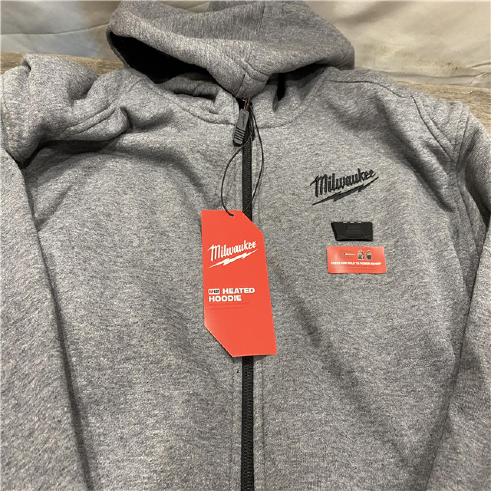 AS-IS Milwaukee Men's 2X-Large 12-Volt Lithium-Ion Cordless Gray Heated Jacket Hoodie Kit