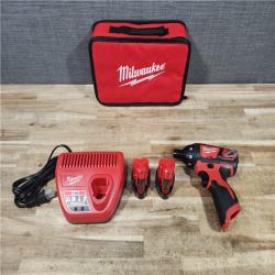 HOUSTON LOCATION - AS - IS Milwaukee 12V Lithium-Ion Cordless 1/4 in. Hex Screwdriver Kit
