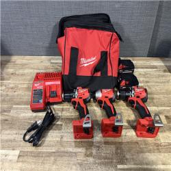 Houston Location AS-IS Milwaukee Hammer Drill Driver and Drill Driver and impact Driver and Batteries QTY/2 with Charger
