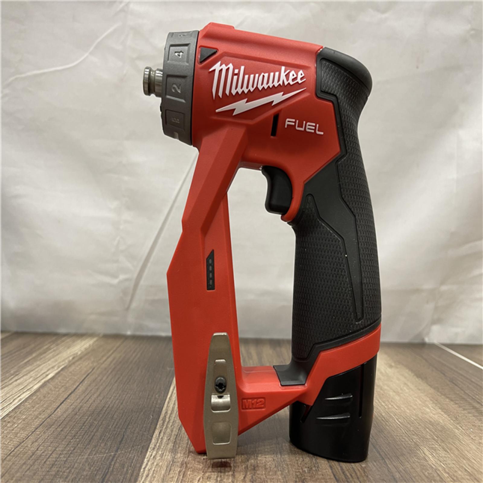AS-IS Milwaukee FUEL 12V Lithium-Ion Brushless Cordless 4-in-1 Installation 3/8 in. Drill Driver Kit