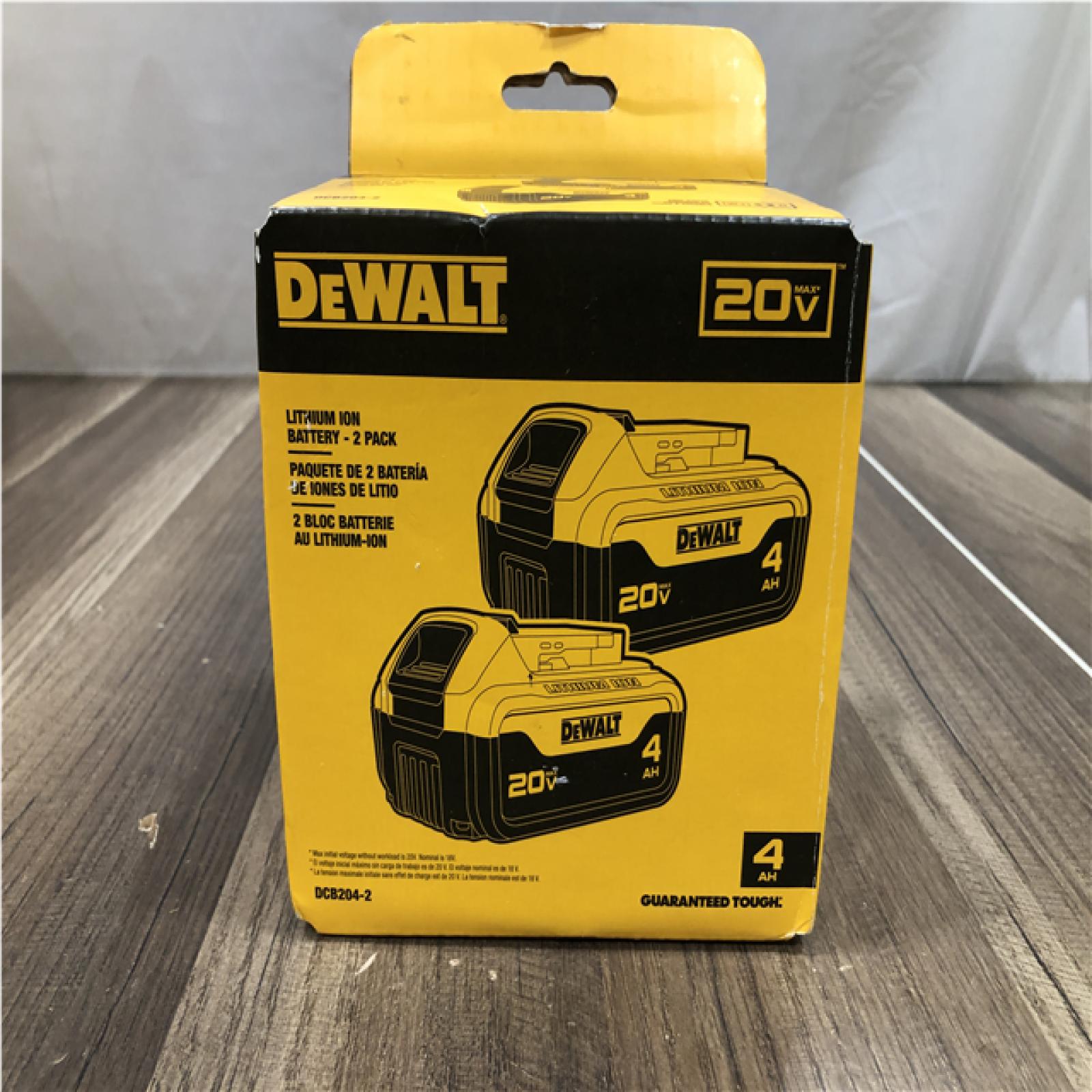 NEW- DEWALT 20V MAX Premium Lithium-Ion 4.0Ah Battery Pack (2 Pack)