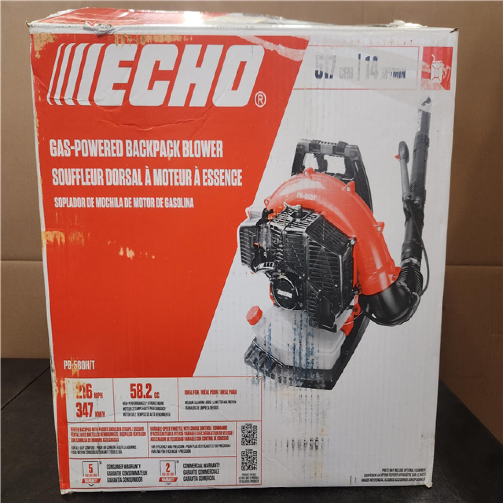 Phoenix ECHO 216 MPH 517 CFM 58.2cc Gas 2-Stroke Backpack Leaf Blower with Tube Throttle