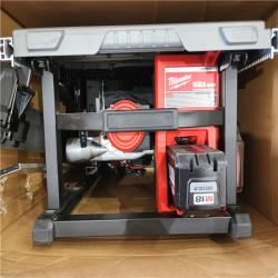 HOUSTON LOCATION - AS-IS Milwaukee M18 FUEL ONE-KEY 18- Volt Lithium-Ion Brushless Cordless 8-1/4 in. Table Saw Kit W/(1) 12.0Ah Battery & Rapid Charger