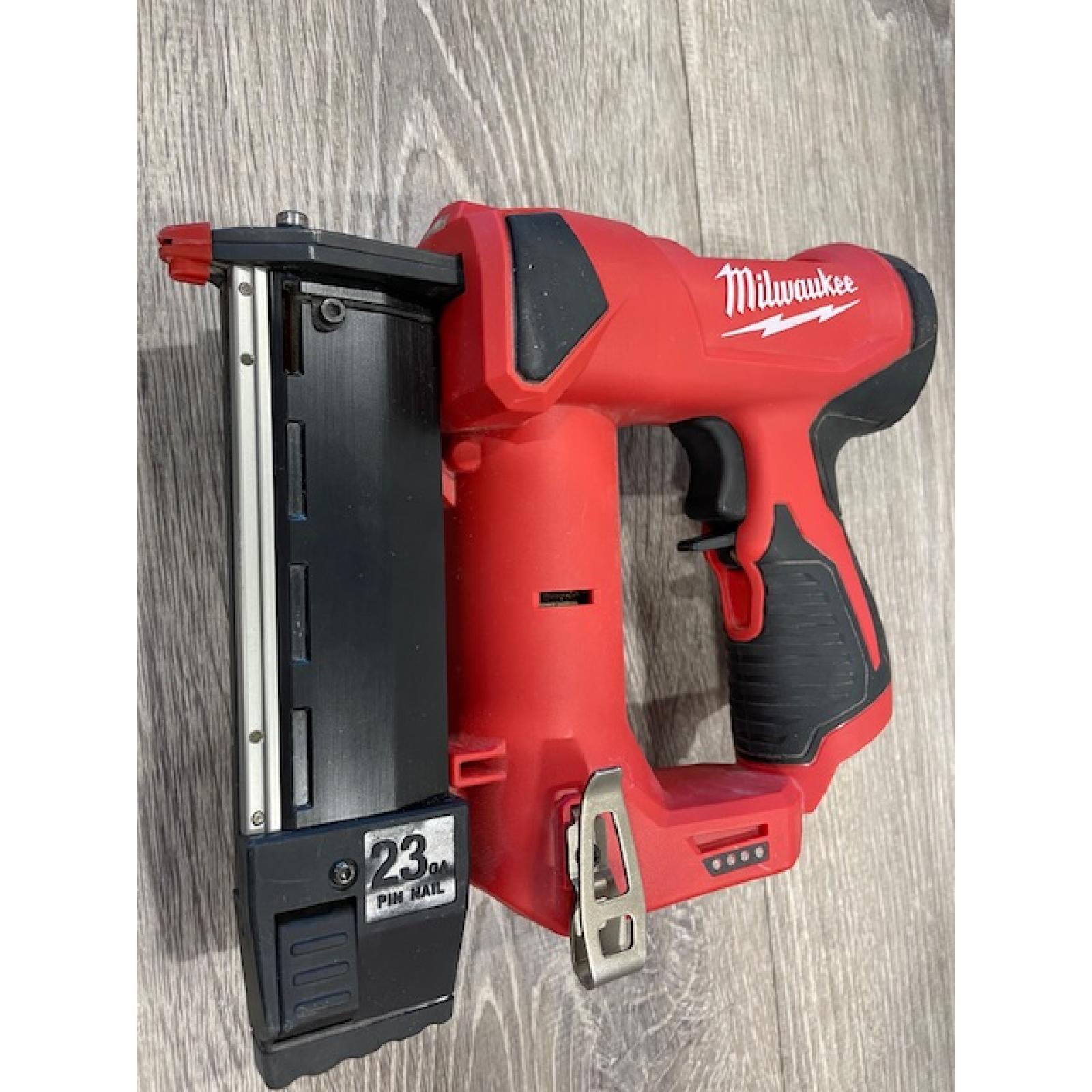 AS-IS Milwaukee 12-Volt 23-Gauge Lithium-Ion Cordless Pin Nailer (Tool-Only)