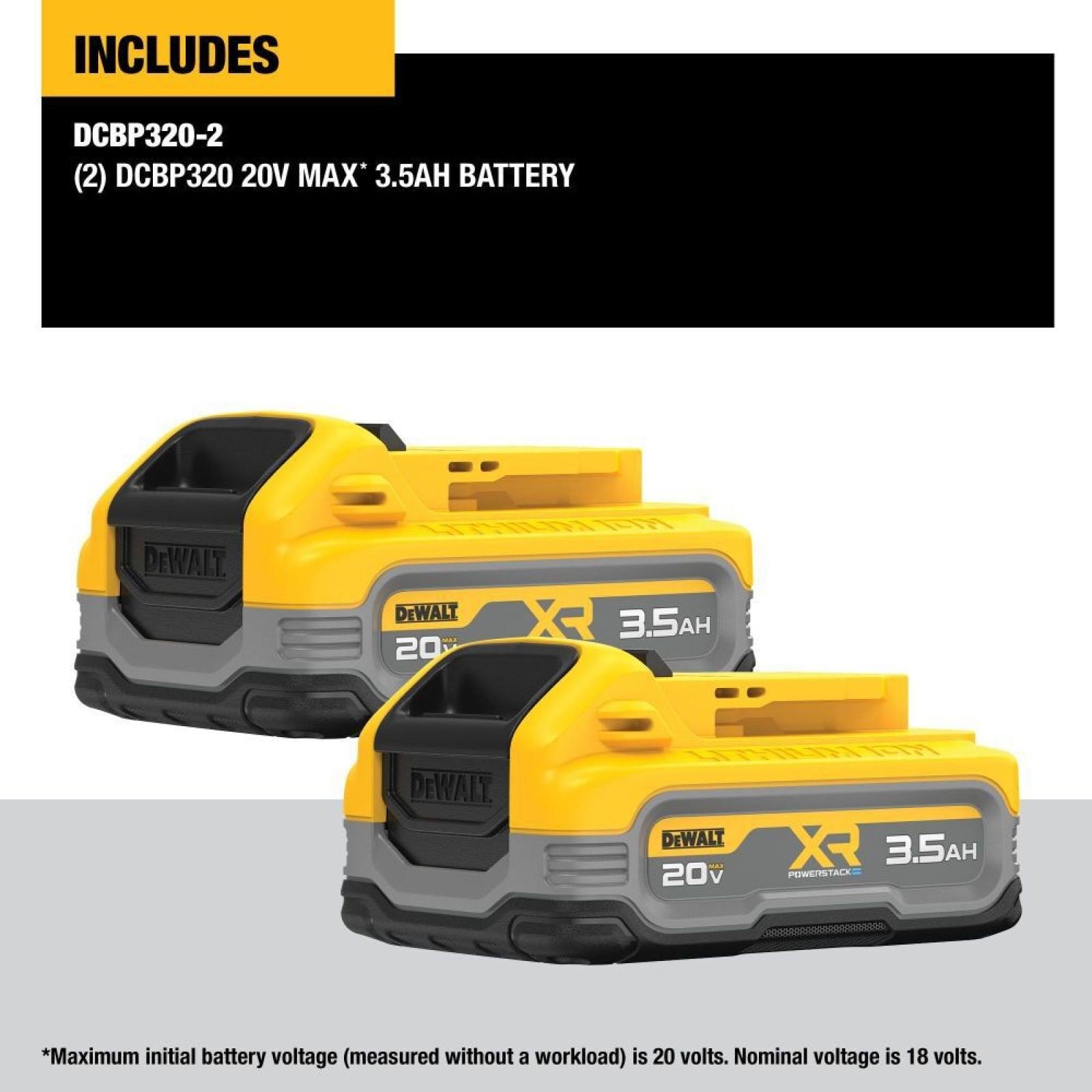 NEW - DEWALT 20V MAX XR POWERSTACK Lithium-Ion 3.5 Ah Battery (2 -Pack)
