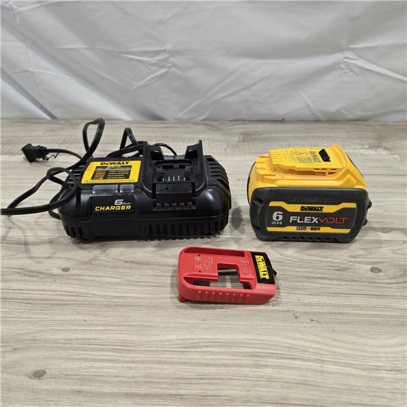 AS-IS DEWALT FLEXVOLT 20V/60V MAX 6.0Ah Battery Pack with 6 Amp Output Charger