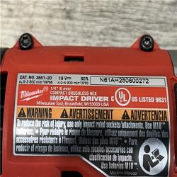 AS-IS Milwaukee 18V Lithium-Ion Compact Brushless Cordless 1/4 in. Impact Driver Kit