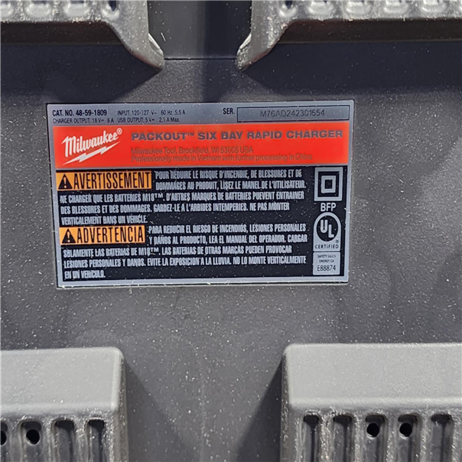 HOUSTON LOCATION - AS-IS Milwaukee M18 Packout Six Bay Rapid Charger (TOOL ONLY)