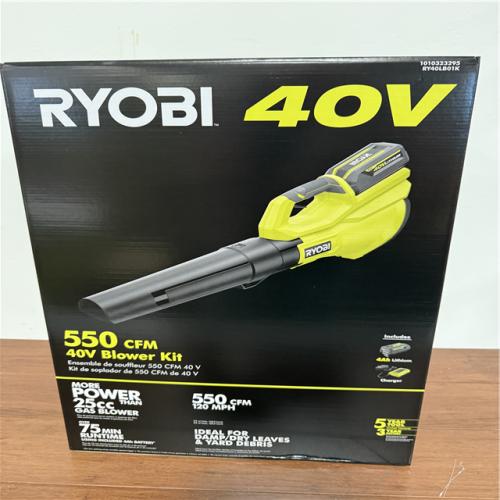 California NEW Sealed Ryobi 40V 550 CFM Blower Kit, Includes (1) Battery & Charger