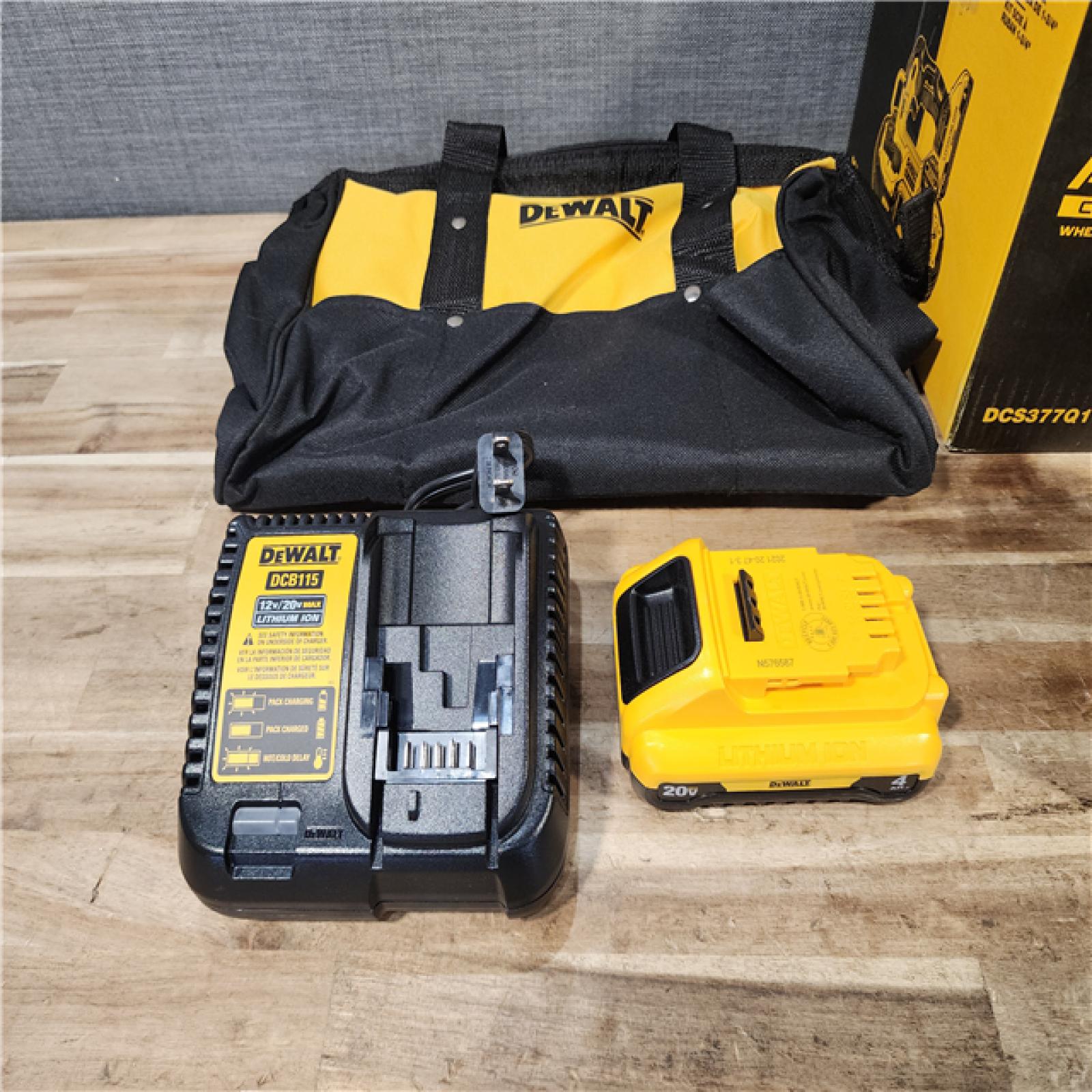 HOUSTON LOCATION - AS-IS DEWALT ATOMIC 20V MAX Lithium-Ion Cordless Brushless 1-3/4 in. Bandsaw Kit with 4.0Ah Battery  Charger and Bag