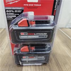 NEW! Milwaukee  M18 18-Volt Lithium-Ion High Output 6.0Ah Battery Pack (2-Pack)