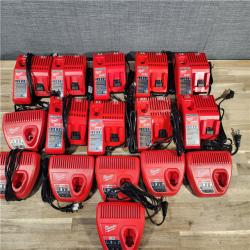 HOUSTON LOCATION - AS-IS MILWAUKEE BATTERY CHARGER PACK QTY - 16