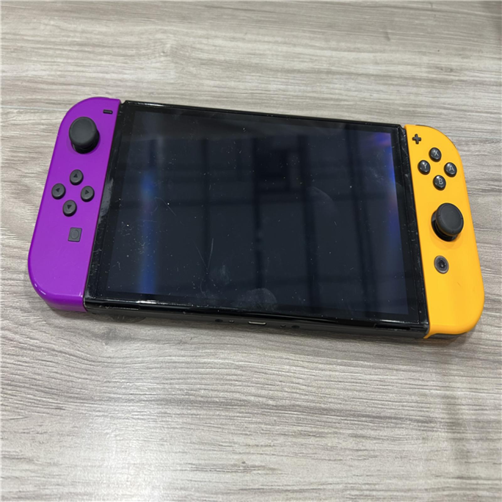 AS-IS Nintendo Switch Video Game Console HAC-001 Orange/Purple