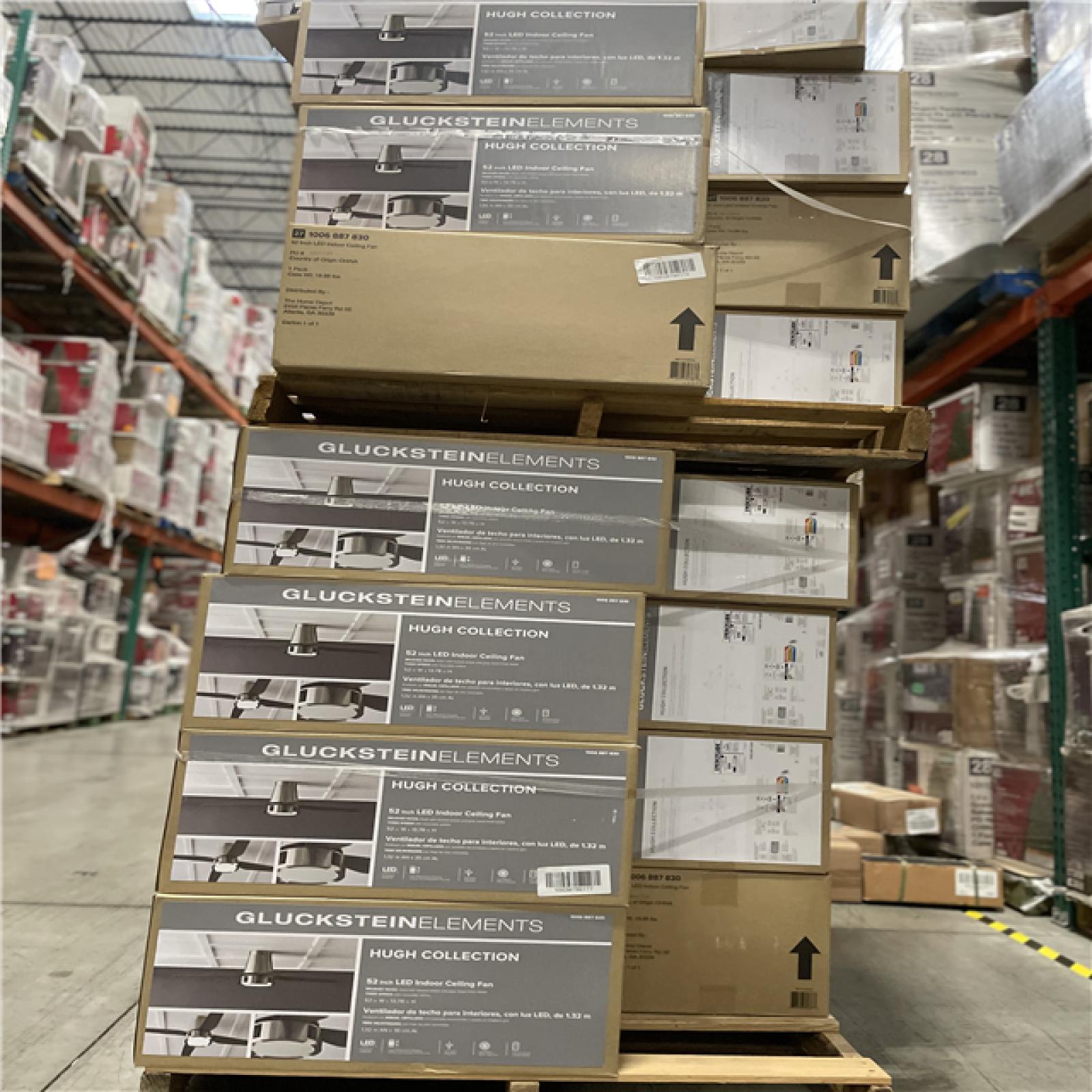 DALLAS LOCATION - Hugh 52 in. Integrated LED Indoor Nickel Ceiling Fan PALLET-(32 UNITS)