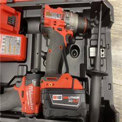 AS-IS Milwaukee FUEL 18V Lithium-Ion Brushless Cordless Hammer Drill and Impact Driver Combo Kit