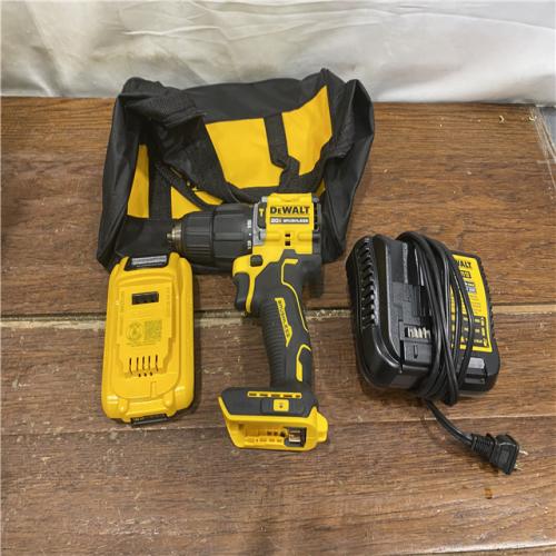 AS-IS DEWALT ATOMIC 20-Volt Lithium-Ion Cordless 1/2 in. Compact Hammer Drill with 3.0Ah Battery, Charger and Bag