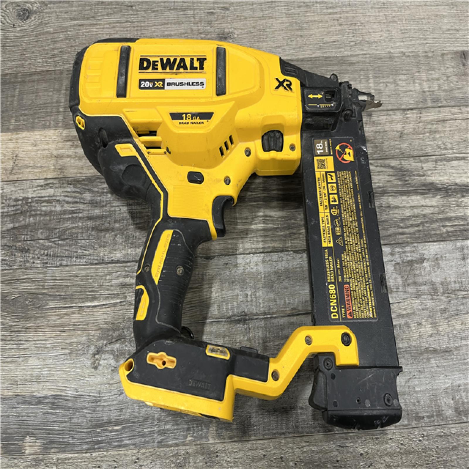AS-IS DEWALT 20V MAX XR Lithium-Ion Electric Cordless 18-Gauge Brad Nailer (Tool Only)