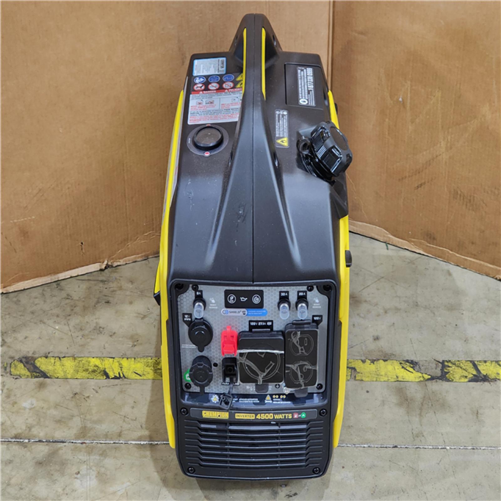 HOUSTON LOCATION - AS-IS (APPEARS LIKE NEW) CHAMPION 4500/3500-Watt Electric Start Gasoline/Propane Powered Dual Fuel Inverter Generator with Quiet Technology and CO Shield