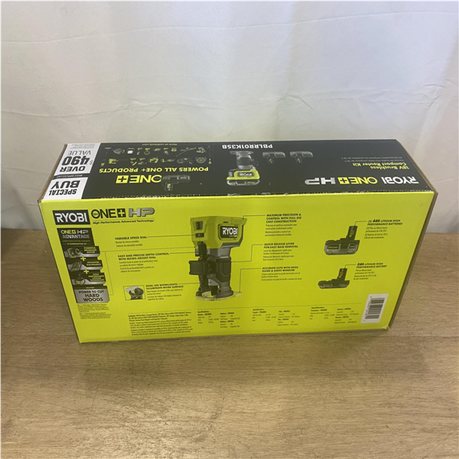 AS-IS ONE+ HP 18V Brushless Cordless Compact Router Kit with (3) Batteries