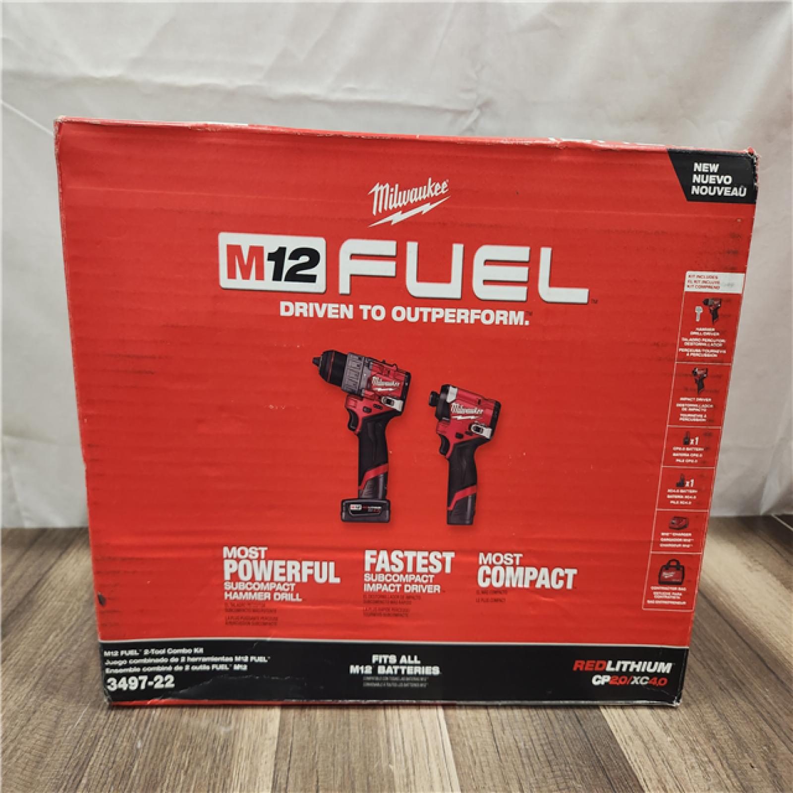 NEW- Milwaukee 12V Brushless Hammer Drill and Impact Driver Combo Kit