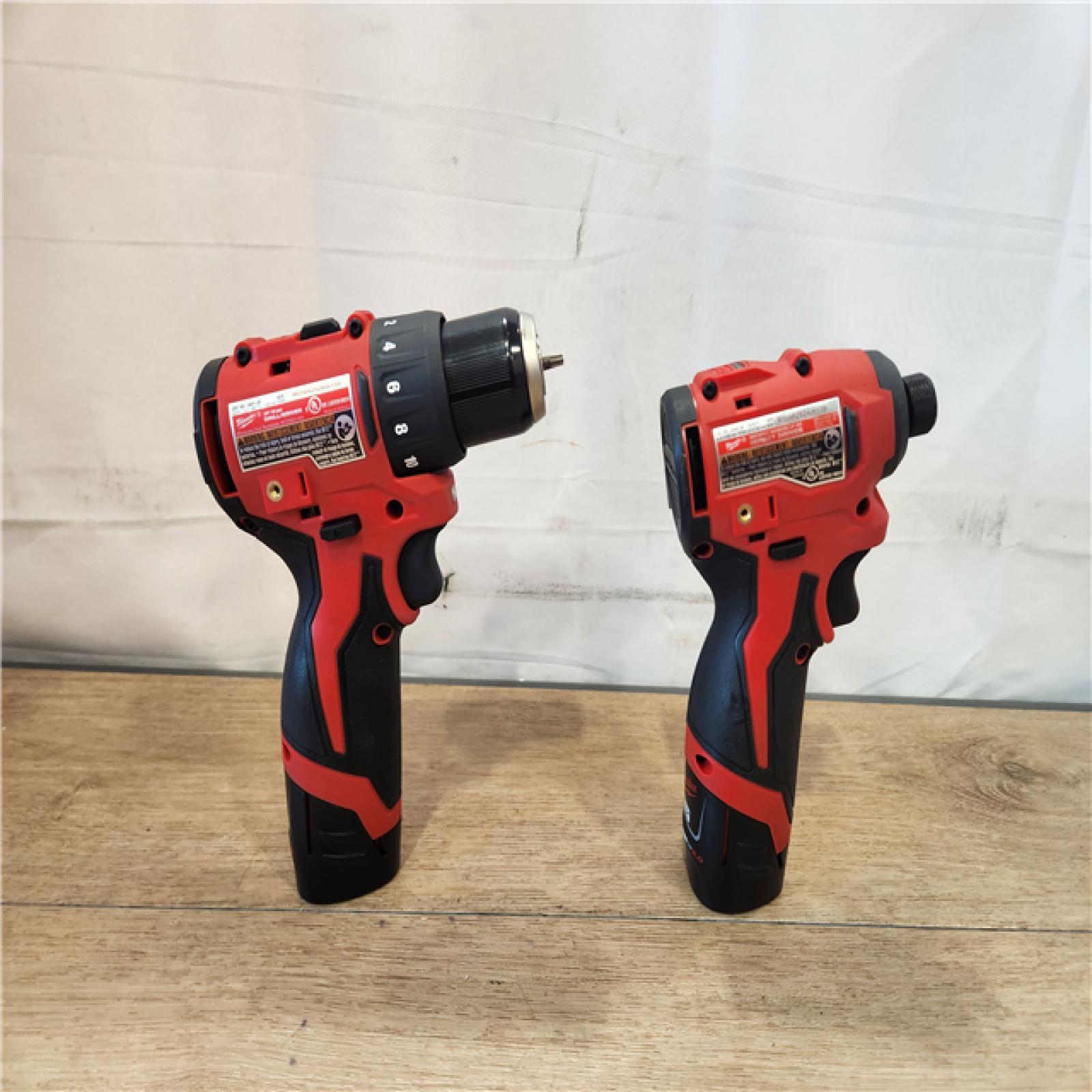 AS-IS- M12 12-Volt Lithium-Ion Brushless Cordless Subcompact Drill and Impact Driver Combo Kit W/2 Batteries and Bag (2-Tool)