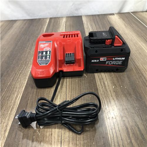 AS-IS Milwaukee 18-Volt Lithium-Ion REDLITHIUM FORGE Starter Kit with 8.0Ah Battery and Rapid Charger
