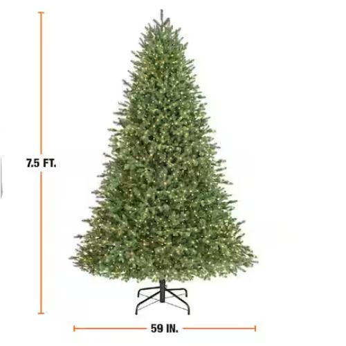 DALLAS LOCATION - Home Decorators Collection 7.5 ft. Elegant Twinkling Grand Fir LED Pre-Lit Artificial Christmas Tree with Timer T32