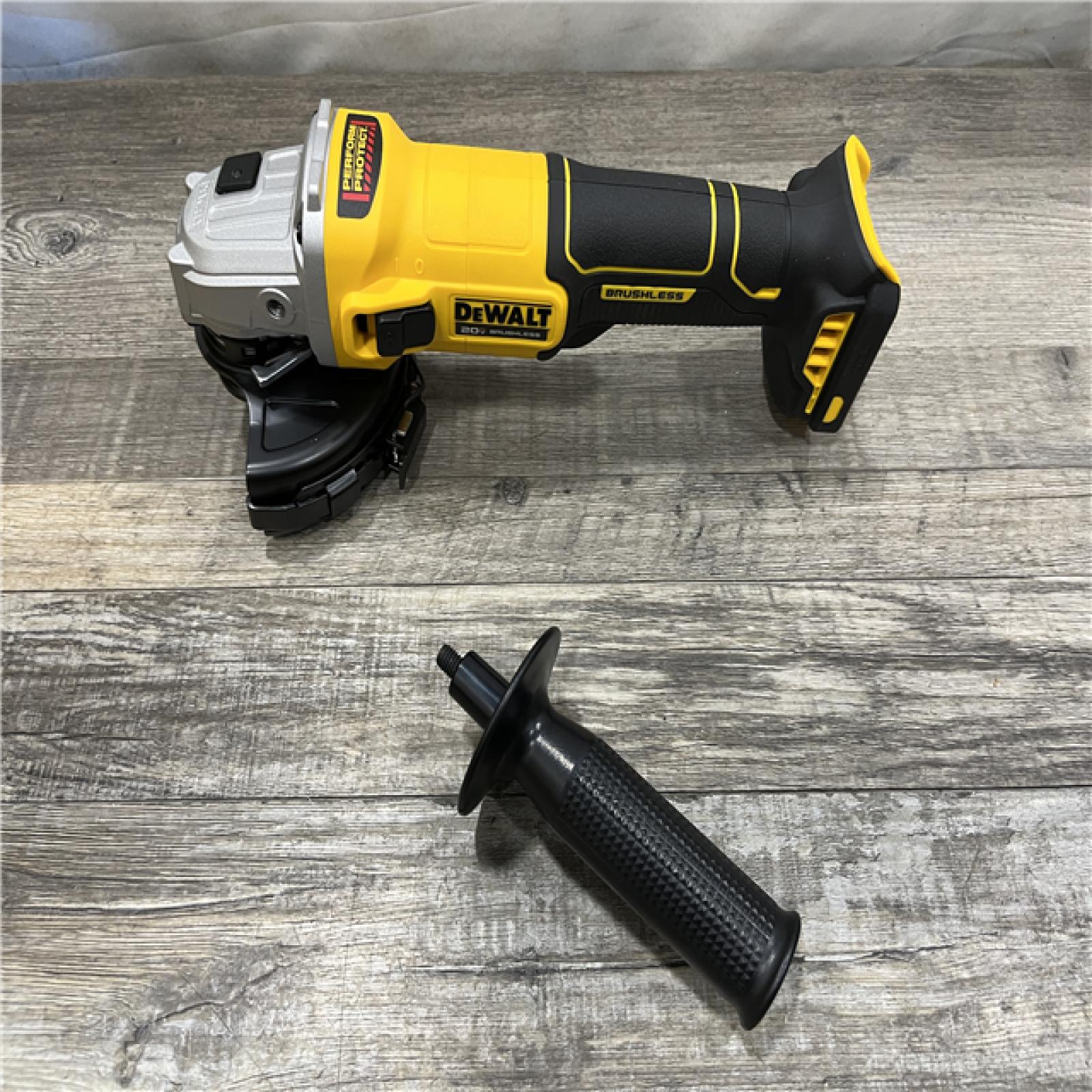 AS-IS DEWALT 20-Volt MAX Cordless Brushless 4-1/2 in. Angle Grinder with Slide Switch (Tool Only)