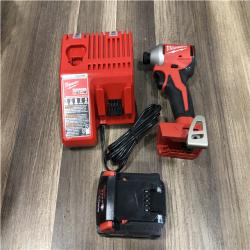 AS-IS Milwaukee 18V Lithium-Ion Compact Brushless Cordless 1/4 in. Impact Driver Kit